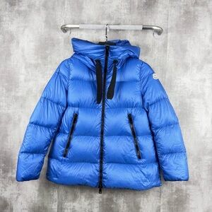 Authentic Moncler Royal Blue Jacket with Red Accents